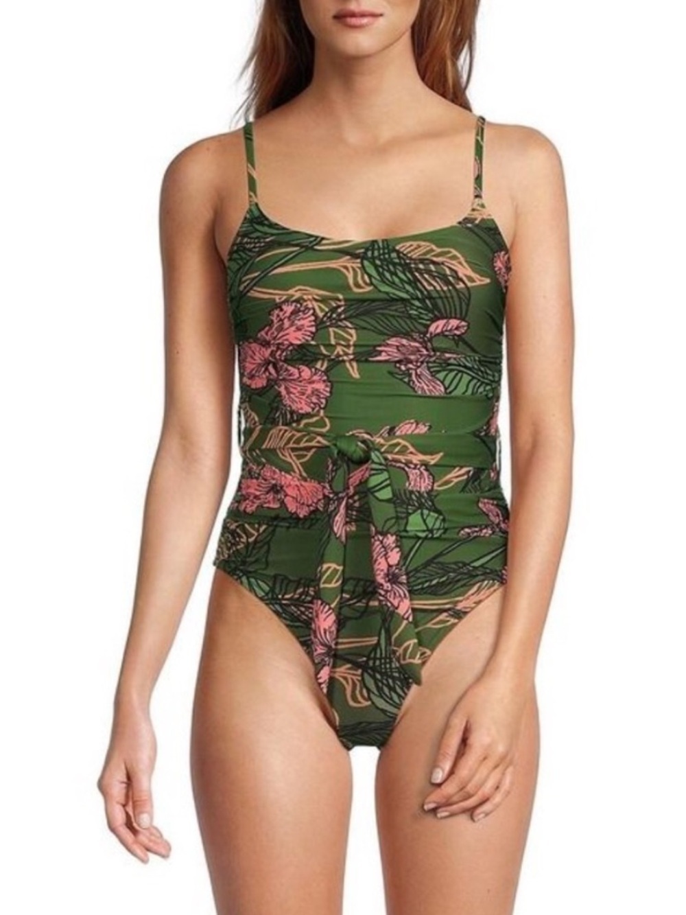 Anthropologie x Hutch Zenna Floral Ruched One-Piece Swimsuit Size XL NWT